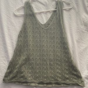 Sage green crochet tank top